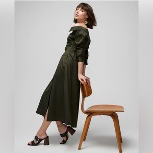 WHBM Open Neck Poplin Midi Dress size 4